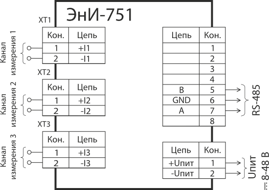Общая схема подключения ЭнИ-751
