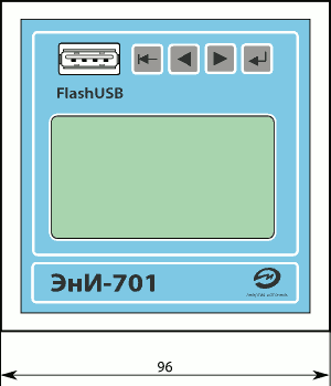 ЭнИ-701: элементы управления и индикации, габаритные размеры