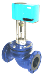 Клапан проходной седельный запорно-регулирующий КПСР (типа 25ч945п) с электрическим приводом
