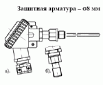 ТСМУ 015, ТСПУ 015 с усиленным неподвижн. штуцером М20х1,5, с защитн. армат.  диам. 8 мм