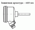 ТСМУ 029, ТСПУ 029 без штуцера, с защитной арматурой диам. 10 мм