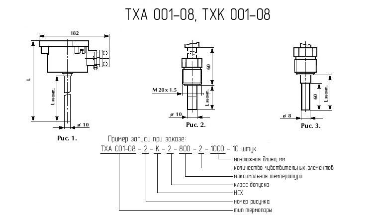 Термопары ТХА 001-08, ТХК 001-08