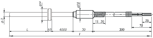 Кабельный линзовый преобразователь термоэлектрический хромель-копелевый ТХК 9902