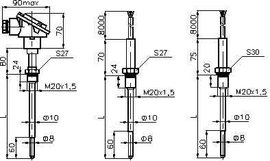 Термометры платиновые технические типа ТПТ-13