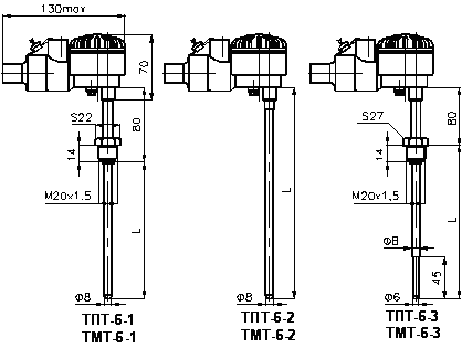 Термометры платиновые технические типа ТПТ-6. Термометры медные технические типа ТМТ-6 взрывозащищенные